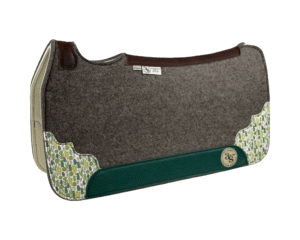 Tradition *HP* Pad – 30x30x3/4″ Fusion Felt – Steel Corner Duo #52/A1 – Brown spine leather