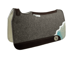 Tradition *HP* Pad – 28x30x3/4″ Fusion Felt – Steel Shadow Corner #A6/35 – Brown Wear leather