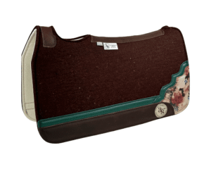 Tradition *HP* Pad – 28x30x3/4″ Fusion Felt – Chocolate Shadow Corner w/strip #A1/45  – Brown Wear leather