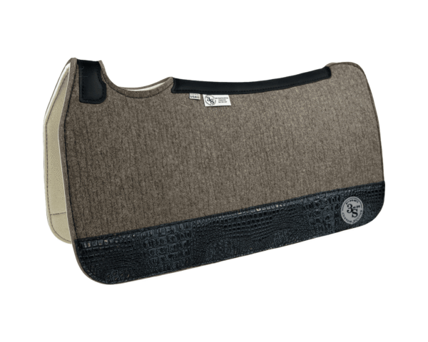 Tradition *HP* Pad – 30x30x3/4″ Fusion Felt – Steel #28 4" Full Wear  – Black spine leather