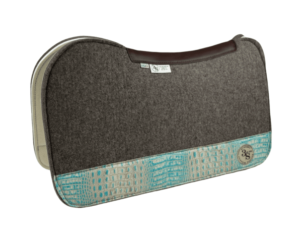 Evolution Pad – 28x30x3/4″ Fusion Felt – Steel #35 4" Full Wear – Brown spine leather
