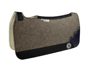 Tradition *HP* Pad – 30x30x3/4″ Fusion Felt – Steel Shadow Corner #38/A3  – Black wear leather