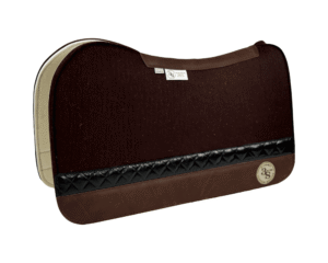 Evolution Pad – 28x30x3/4″ Fusion Felt – Chocolate #3 Accent Strip – Brown wear leather