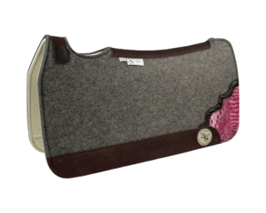 Tradition *HP* Pad – 30x30x3/4″ Fusion Felt – Steel Shadow Corner #16/17  – Brown wear leather