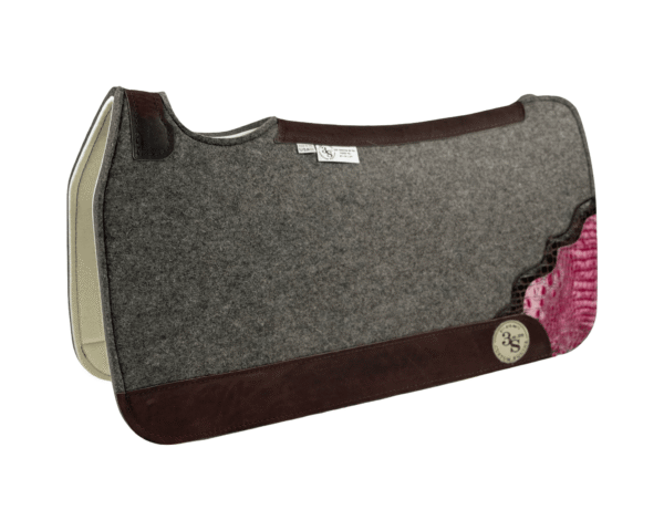 Tradition *HP* Pad – 30x30x3/4″ Fusion Felt – Steel Shadow Corner #16/17  – Brown wear leather