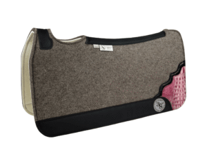 Tradition *HP* Pad – 30x30x3/4″ Fusion Felt – Steel Shadow Corner #33/17  – Black wear leather