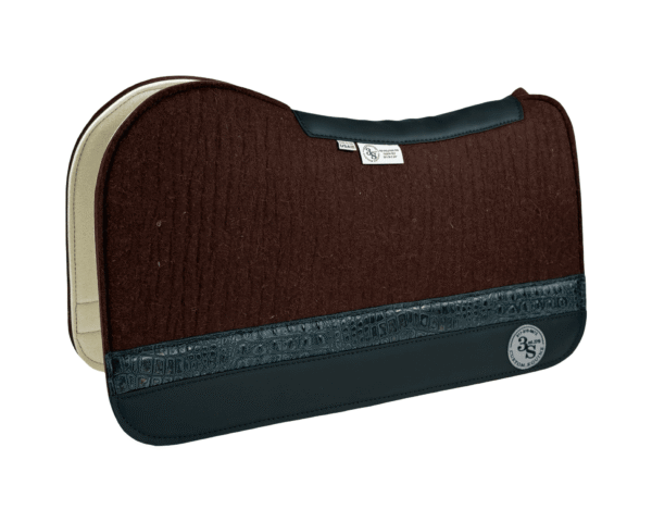 Evolution Pad – 28x30x3/4″ Fusion Felt – Chocolate #28 Accent Strip – Black wear leather