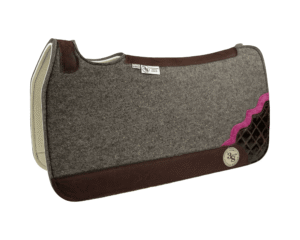 Tradition *HP* Pad – 30x30x3/4″ Fusion Felt – Steel Shadow Corner #37/11  – Brown wear leather