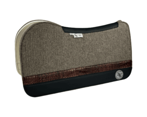 Evolution Pad – 30x30x3/4″ Fusion Felt – Steel #27 Accent Strip – Black wear leather