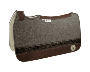 Tradition *HP* Pad – 28x30x3/4″ Fusion Felt – Steel #11 Accent Strip – Brown Wear leather