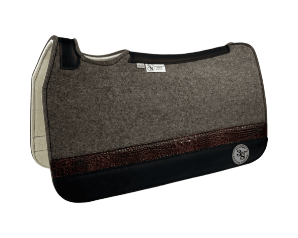 Tradition *HP* Pad – 28x30x3/4″ Fusion Felt – Steel #27 Accent Strip – Black Wear leather