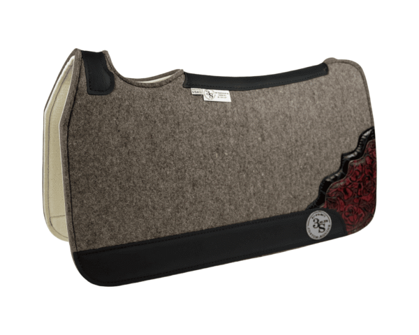Tradition *HP* Pad – 28x30x3/4″ Fusion Felt – Steel Shadow Corner #3/20 – Black Wear leather
