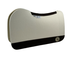 Evolution Pad – 28x30x1/2″ Absolute Wool – Cloud Plain Jane - Brown Wear Leather - SHORT Size