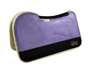 The Connection Pad – Evolution 28x30x1/2” + Thinpact Shim – Hard Rock Violet – Black wear leather – 100% wool fleece – White