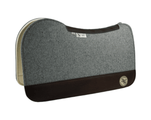 Evolution Pad – 28x30x3/4″ Fusion Felt – Dove Plain Jane – Brown wear leather
