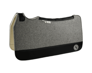 Tradition *HP* Pad – 30x30x3/4″ Fusion Felt – Dove Plain Jane – Black wear leather
