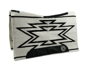 The Alltimate Show Pad – 28x32x5/8 – Element 100% Virgin Wool Base + Wool Fleece – Blanket top “Lines of the Land 007” – SHORT size