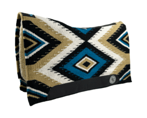 The Alltimate Show Pad – 32x36x5/8 – Element 100% Virgin Wool Base + Wool Fleece – Blanket top “Lines of the Land 013” Roper/Cutter size