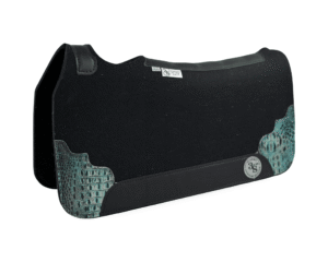 Tradition *HP* Pad – 30x30x3/4″ Next 2 Nothing Wool – Licorice - Accent Corners #36 - Black Wear Leather