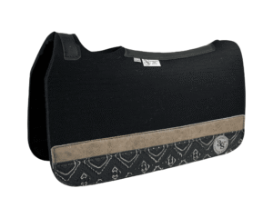 Tradition *HP* Pad – 28x30x3/4″ Element Wool – Licorice - Accent Strip Duo A7/26 - Black Spine Leather
