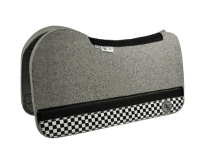 Evolution Pad – 28x30x1″ Element Wool – Licorice - Accent Strip Duo #A8/60 - Black Spine Leather