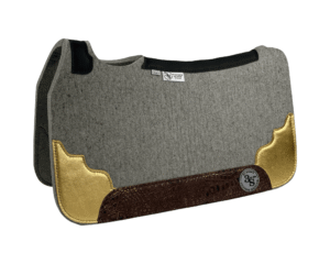 Tradition *HP* Pad – 28x30x5/8″ Next 2 Nothing Wool – Dove - Accent Corner Duo #46/27 - Black Spine Leather