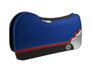 Evolution Pad – 30x30x3/4″ Element Wool – Ocean - Shadow Corner w/strip #58/44 - Black Wear Leather + Black Wool Fleece