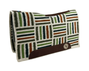 The Alltimate Show Pad – 28x32x5/8 – Element 100% Virgin Wool Base – Blanket top “Lines of the Land 027” SHORT size