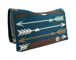 The Alltimate Show Pad – 28x32x5/8 – Element 100% Virgin Wool Base – Blanket top “Lines of the Land 021” SHORT size
