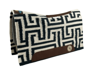 The Alltimate Show Pad – 28x32x5/8 – Element 100% Virgin Wool Base – Blanket top “Lines of the Land 025” SHORT size