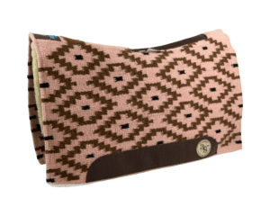 The Alltimate Show Pad – 28x32x5/8 – Element 100% Virgin Wool Base + Wool Fleece – Blanket top “Lines of the Land 016” – SHORT size