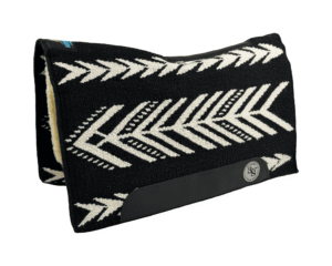 The Alltimate Show Pad – 28x32x5/8 – Element 100% Virgin Wool Base + Wool Fleece – Blanket top “Lines of the Land 019” – SHORT size