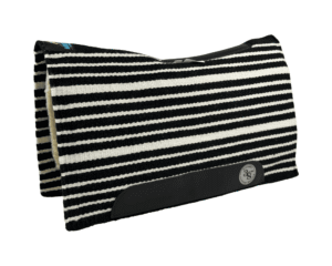 The Alltimate Show Pad – 28x32x5/8 – Element 100% Virgin Wool Base + Wool Fleece – Blanket top “Lines of the Land 030” – SHORT size