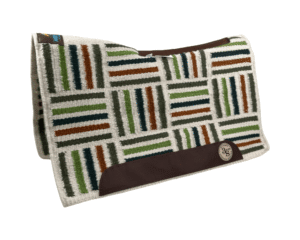 The Alltimate Show Pad – 30x34x5/8 – Element 100% Virgin Wool Base + Wool Fleece – Blanket top “Lines of the Land 027”