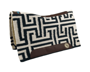 The Alltimate Show Pad – 30x34x5/8 – Element 100% Virgin Wool Base + Wool Fleece – Blanket top “Lines of the Land 025”